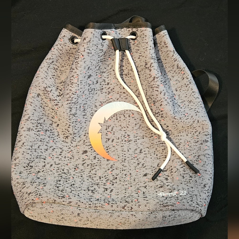 Exclusive Zyia Rep Gray Drawstring Backpack with Crescent Design